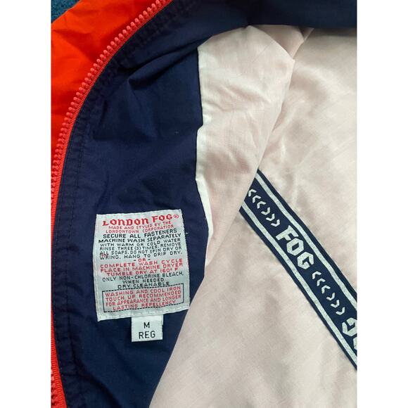 Vintage London Fog Full-Zip Harrington Orange Jacket Medium - Picture 4 of 10